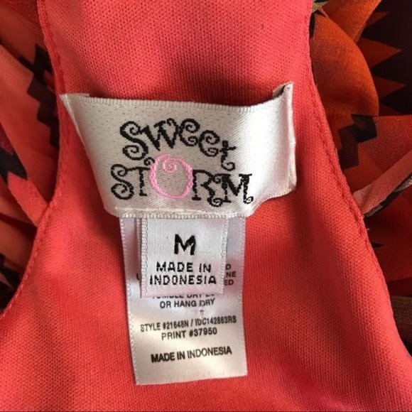 Sweet Storm Womens Aztec Print Strapy Back Fit & Flare Mini Tank Dress Size M - Picture 7 of 8